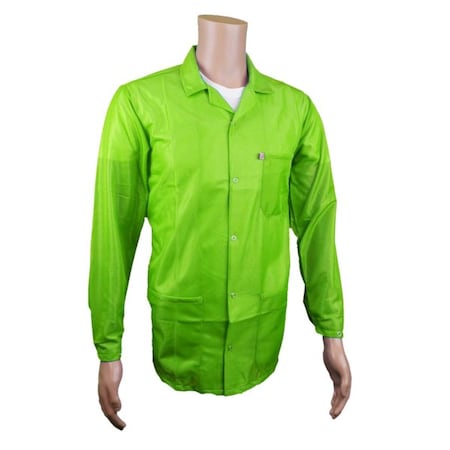 ESD Jacket, 3/4ths Length,Snap Cuff, 2X-Large, Green/Yellow